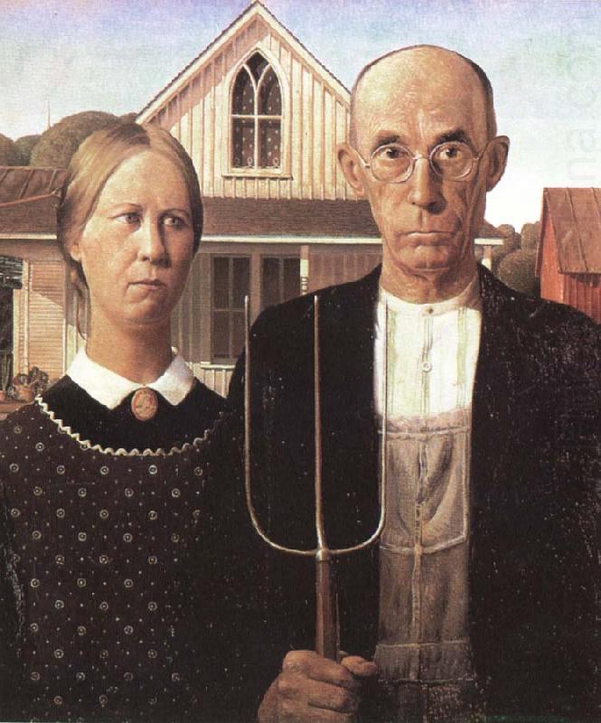 grant woods malning american gothic, unknow artist